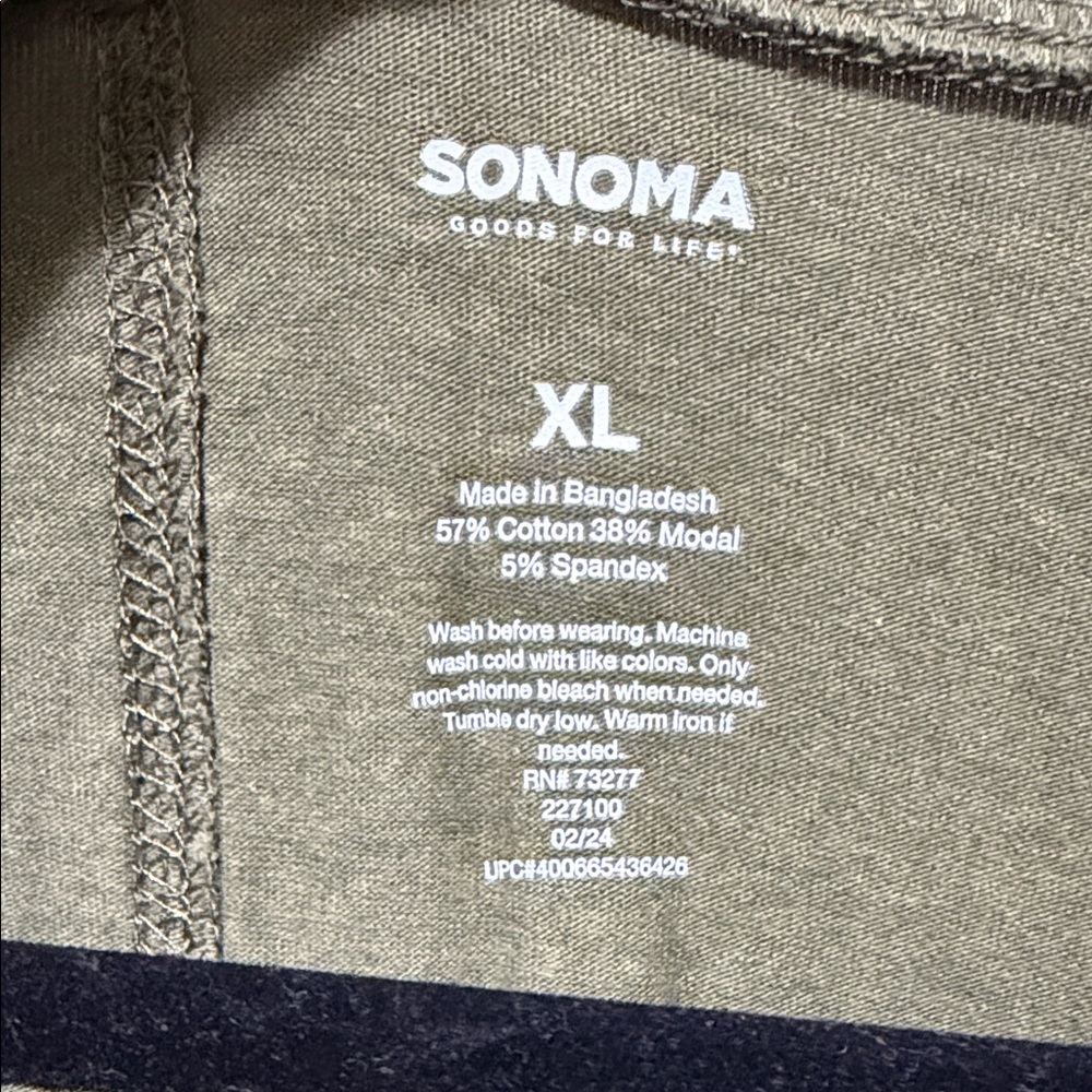 Sonoma Olive Green Cotton Blend Jumpsuit - Picture 2 of 7